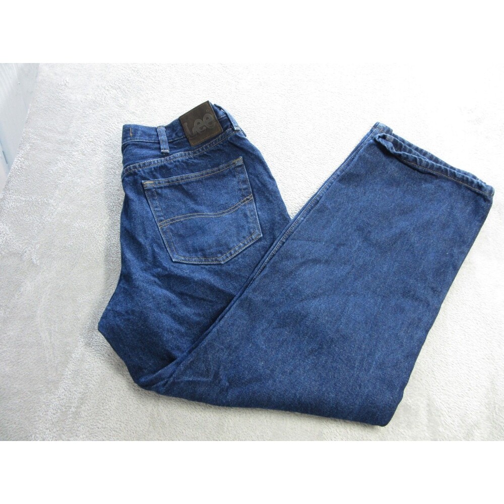 Lee Jeans Men's 36x30 (Actual 31x28) Relaxed Fit Straight Leg Blue 5-Pocket